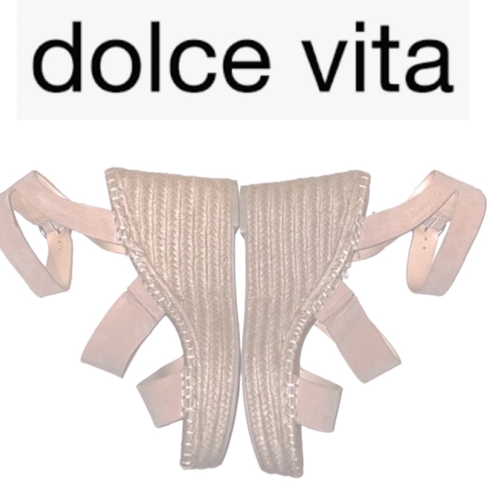 DOLCE VITA Suede Jute Wedge Sandals🖤 NWOT